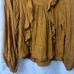 Free People  Golden Ruffle Blouse Photo 6