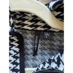 Gemini Stylish Houndstooth Zip Cardigan size Large Black Photo 4