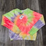 RE/DONE Hanes ReDone Neon Spiral Dye Raglan Crewneck XS NWT Photo 2