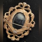 Artisan Vintage Black Cameo Brooch pin Photo 3