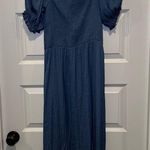 Nsr  Blue Polka Dot Square Neck Smocked Dress size M Photo 8