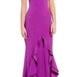Badgley Mischka Belle  Amanda Orchid Cascading Ruffle Dress Size 10 Photo 12
