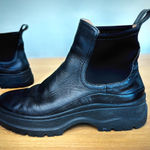 Madewell  Dani Chelsea Black Leather Lugsole Ankle Platform Boots Sz 8.5 Photo 0