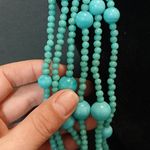 Blue glass beaded multi stand layering necklace Photo 13