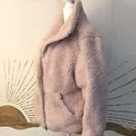 PacSun X/Sm Pink Full Zip Sherpa Inspired Fuzzy Teddy Bomber Jacket Photo 3