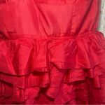 Betsey Johnson Vintage Betsy Johnson Silk Tiered Bow Red Dress Womens Size 2‎ Y2K 90s Strapless Photo 7