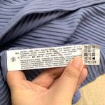 ZARA Ribbed Midi Skirt with Back Slit in Light Blue Photo 9