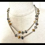 Long silver tone crystal necklace Photo 9