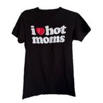 I Love‎ Heart Hot Moms Black White Red Tee Womens Sz S Funny Photo 1