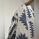 Caroline Constas Quilted Jacket Blazer Gingham Blue Linen Blend Photo 5