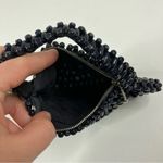 Vintage Navy Blue Wooden Bead Rounded 1930's Clutch Purse Bag Photo 3