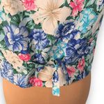 Women’s Vintage Royal Creations Tank Cropped Blue Pink Tropical Flower Scoopneck Size XL Photo 7