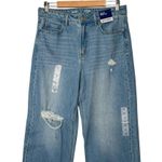 Old Navy New Old Jeans Navy Womens 10 Extra High Rise Sky Hi Wide Leg Raw Hem Light Blue Photo 5