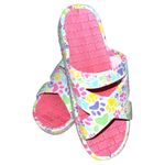 Unbranded white slip on sandals with colorful paw print design! Size 7 Photo 1