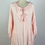 Free People Soft Pink Tie Front Tunic Dress Photo 0