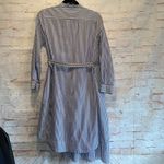 Max Mara weekend Dress striped cotton 4 stand up collar blue white belted pockets Photo 11