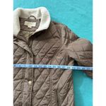 Michael Kors TRUFFLE BROWN QUILTED FAUX FUR COLLARED JACKET Sz M Photo 7