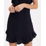 Intermix  Women's Silk Polka Dot Dress Blue Red Size‎ Small Photo 10
