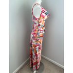 Abercrombie & Fitch Women's Abercrombie Pink Satin Floral Cowl Neck Draped Maxi Dress M Photo 3