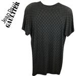 Jean Paul Gaultier Gray & Black Short Sleeve Print Faux Mock Turtleneck Top M Size M Photo 1
