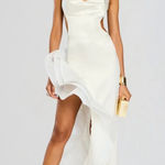 Retrofête Kaitlin Ruffled Hem Gown Dress White Womens Size Small Photo 0