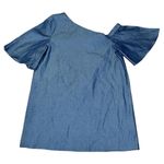 Tibi Dark Blue Chambray Off the Shoulder Dress Womens Sz 2 Asymmetrical Babydoll Photo 5