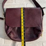 Fossil  Maya‎ Shoulder Bag Burgandy Leather Flap Exterior Pockets Solid Casual Photo 2