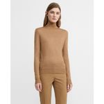 Theory Silken Knit Turtleneck - Tan - Small Photo 1