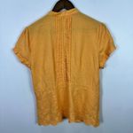 Carole Little Linen Blouse‎ L Orange Button Cottage Coastal Boho Quiet Luxury Size L Photo 1