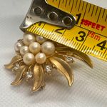 Trifari Vintage Crown  Gold Tone Brooch Pin Pearls & Rhinestones Signed Photo 3