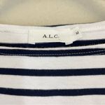 ALC Frank A.L.C Navy Stripes Boat Neck Puff‎ Long Sleeve Blouse Size M Photo 1