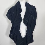 C. Wonder by Christian Siriano Black Infinity Scarf with Metallic Silver Edge Photo 3