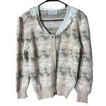 Vintage Sweater Loft‎ Dog Print Knit Sweater Size Small Pink Photo 1