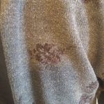 Lush Clothing *5/$25 Sale* Lush Taupe Shimmer Floral Hi-lo Knit Top with Sheer back Photo 2