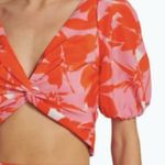 Monique Lhuillier ML Printed Taffeta Crop Top 10 Photo 6