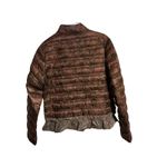 BCBGeneration  Womens Medium Brown Puffer‎ Jacket Lightweight Ruffle Bottom Photo 5