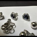 Lot Of 5 Silver Tone Clip On Screw On Earrings Mix Photo 3
