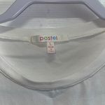 Pastel Graphic Tee Denim Sleeve‎ Pocket Smiley Face Top White Casual L Size L Photo 4