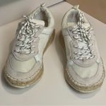 Marc Fisher Janette White Espadrille Platform Sneakers Suede Mesh Summer 7.5 Photo 1