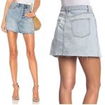 Free People x We The Free Montauk Button Fly Light Blue Distressed Mini Skirt Photo 1