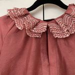 Stine Goya Daki Tiered Long Sleeve Hammered Satin Dress Size Small Embroidered Pink Photo 3
