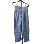 Women's High Waist Blue Trousers with Belt Size 0 Photo 2