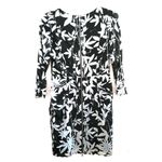 Whistles Silk Blend Bodycon Dress Botanical Floral Print Light / Navy Blue 8 Photo 3