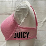 Juicy Couture Padded Pink Lace Adjustable Straps Women’s Cup Size 38DD Barbie Photo 1