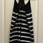 Alya Black White Sequin Dress Racer Back Adjustable Spaghetti Strap - size M Photo 1