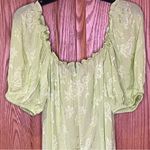 Motel Rocks Motel Mentari Puff Sleeve A-Line Satin Rose Lime Green Mini Dress Size XS Photo 7