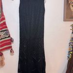NWOT CROCHET MAXI SKIRT W LINING XS/S elastic waist Black Photo 1