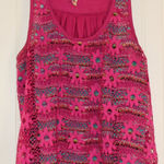 Ransom Lace Overlay Tank Top Size Large Pink Photo 0