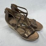 Eileen Fisher Espadrille Wedge Sandals Bronze Strappy Zip Up Women's Size 10 Photo 0