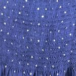 Japna  Navy Off Shoulder Smocked Top with White Dots Size XS Photo 2